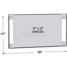 Acrylic Sign Holder W/ Suction Cups, 17" x 11" - Pkg Qty 2