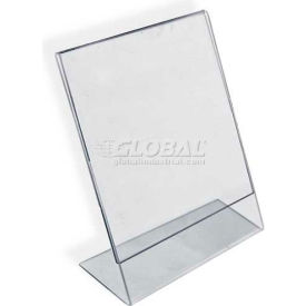 Vertical Slanted L-Shaped Acrylic Sign Holder, 11" x 17" - Package Quantity 10