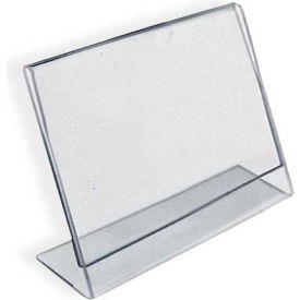 Horizontal Slanted L-Shaped Acrylic Sign Holder, 3.5" x 2.5" - Pkg Qty 10