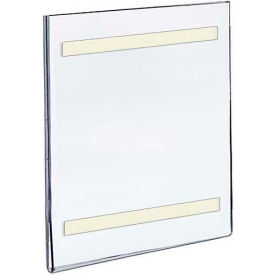 Vertical Wall Mount Acrylic Sign Holder with Adhesive Tape, 7" x 11" - Package Quantity 10