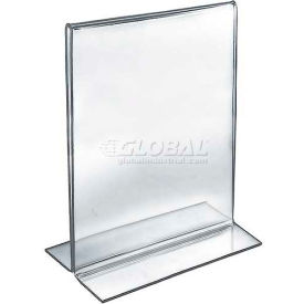 Vertical Double Sided Stand Up Sign Holder, 8.5" x 11", Acrylic - Pkg Qty 10