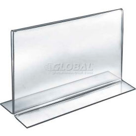 Horizontal Double Sided Stand Up Sign Holder 11" x 8.5" Acrylic - Pkg Qty 10