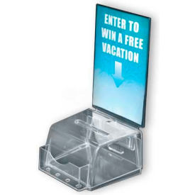 Small Molded Suggestion Box with Pocket, 5.5" x 3.5", Acrylic, 1 Piece