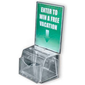 Medium Molded Suggestion Box with Pocket, 7.75" x 6", Acrylic, 1 Piece