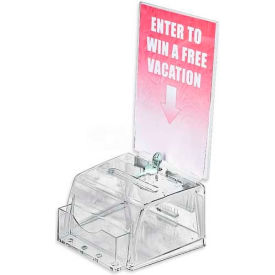 Small Molded Suggestion Box w/ Pocket, 5.5" x 3.5", Acrylic, 1 Piece