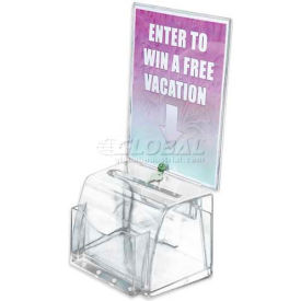 Medium Molded Suggestion Box With Pocket, Lock & Key, 7.75" x 6", Acrylic