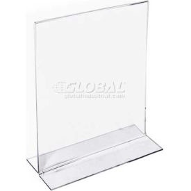 Vertical Double Sided Stand Up Sign Holder, 5" x 7", Acrylic - Pkg Qty 10