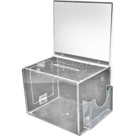 Extra Large Acrylic Suggestion Box with Pocket Lock & Keys 11" x 8.25"