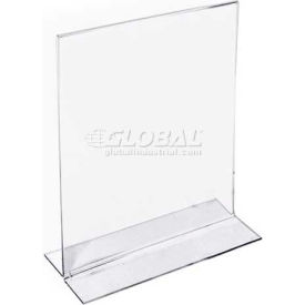 Vertical Double Sided Stand Up Sign Holder, 4" x 6", Acrylic - Pkg Qty 10