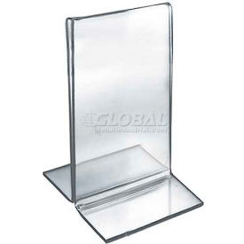 Vertical Double Sided Stand Up Sign Holder, 3.5" x 5", Acrylic - Pkg Qty 10