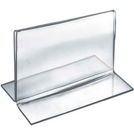 Horizontal Double Sided Stand Up Sign Holder, 5" x 3.5", Acrylic - Pkg Qty 10