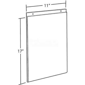 Vertical Wall Mount Acrylic Sign Holder, 11" x 17", Acrylic - Pkg Qty 10