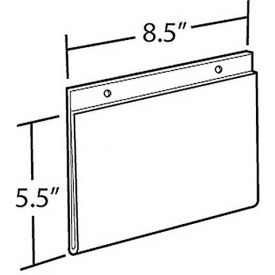 Wall Mount Acrylic Sign Holder, 8.5" x 5.5", Acrylic - Pkg Qty 10