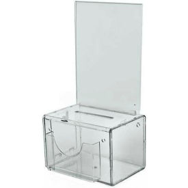 Small Suggestion Box W/ Pocket, Lock & Keys, Clear, 5.5" x 3.5" ,1 Piece