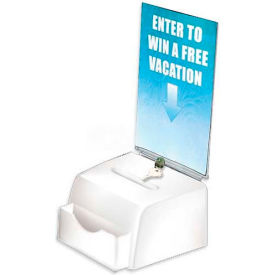 Large Molded Suggestion Box With Lock & Key, White, 7.75" x 6", Acrylic