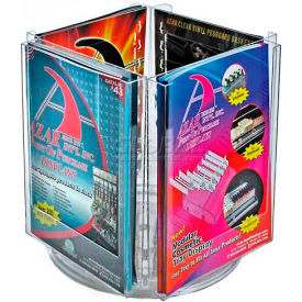 Global Approved 4-Pocket Letter Size Brochure Holder On Revolving Base