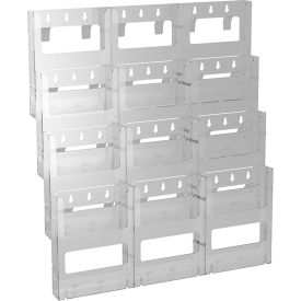 12-Pocket Bi-Fold Size Wall Mount Display, 19" x 15", Acrylic ,1 Piece