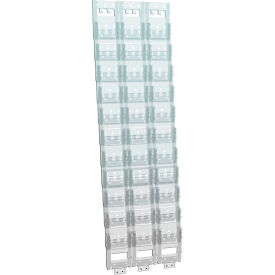 36-Pocket Bi-fold Size Wall Mount Display, 19" x 38", Acrylic ,1 Piece