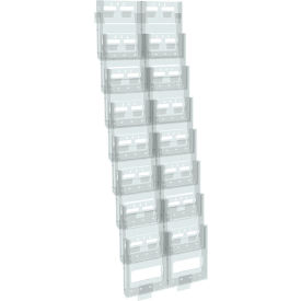 16-Pocket (Letter Size) Wall Mount Display, 19" x 51.75", Acrylic ,1 Piece