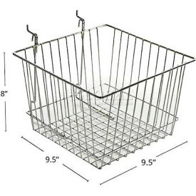 Chrome Wire Basket, 8" High, Metal - Pkg Qty 2