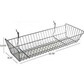 Approved 300626 Slanted Chrome Wire Basket, Pegboard/Slatwall, 24.25" x 10", Metal - Pkg Qty 2