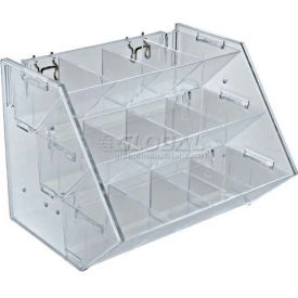 12-Compartment Tray For Pegboard/Slatwall Tray, 11.25" x 9", Acrylic ,1 Piece
