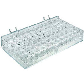 72-Slot Mascara & Cosmetic Tray, Pegboard/Slat-Wall Compatible 10.25" x 2.125", Acrylic - Package Quantity 2