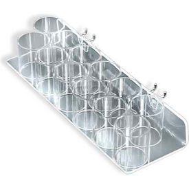 12-Cup Display Tray For Pegboard/Slatwall 14.5" x 2.625" Acrylic - Pkg Qty 2