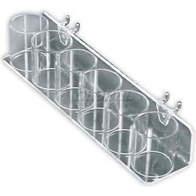 6-Cup Display Tray for Pegboard/Slatwall, 13.75" x 2.75", Acrylic - Pkg Qty 2