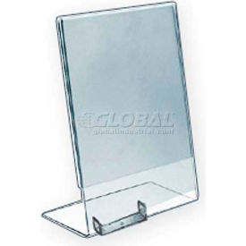 Vertical Countertop Sign Holder with Business Card Pocket, 8.5" x 11" - Pack of 10