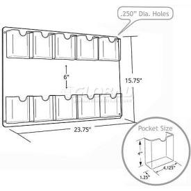 10-Pocket Wall Mount Brochure Holder, 23.75" x 15.75" - Pkg Qty 2