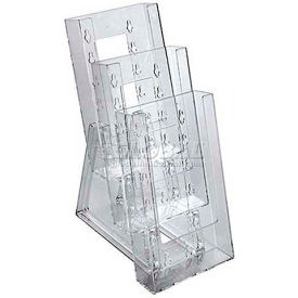 3-Tier Tri-Fold Size Countertop Brochure Holder, 4.5" x 11.75" - Pkg Qty 2