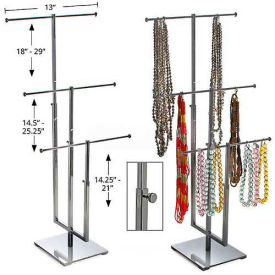 Adjustable Three Bar Necklace Display, 13" x 29", Metal ,1 Piece
