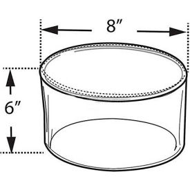 Acrylic Cylinder, 8" x 6", Clear, 1 Piece