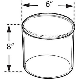 Acrylic Cylinder, 6" x 8", Clear ,1 Piece
