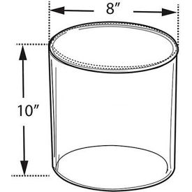 Acrylic Cylinder, 8" x 10", Clear ,1 Piece