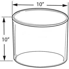 Acrylic Cylinder, 10" x 10", Clear ,1 Piece