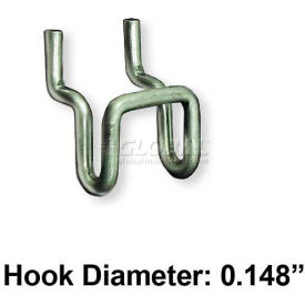 Metal U-Hook For Pegboard/Slatwall, Galvanized Metal Finish - Pkg Qty 20