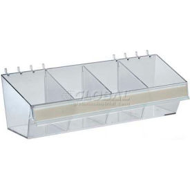 Small Acrylic Divider Bin For Pegboard/Slatwall, 13" x 4", Clear - Pkg Qty 4