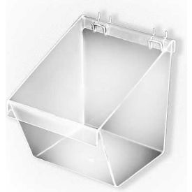 Large Bucket For Pegboard/Slatwall, 7.5" x 9", Clear - Pkg Qty 4