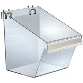 Small Display Bucket W/ C-Channel For Pgbrd/Slatwall 7.5x9"-CLR - Pkg Qty 4