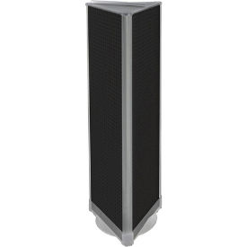 Global Approved Three-Sided Spinning Pegboard Floor Display, 16" x 60", Black Solid