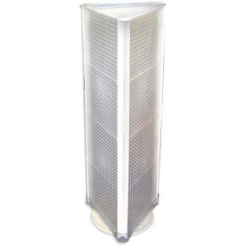 Three-Sided Spinning Pegboard Floor Display, 16" x 60", Clear Opaque