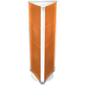 Three-Sided Spinning Pegboard Floor Display, 16" x 60", Orange Opaque
