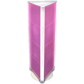 700450-PNK Three-Sided Spinning Pegboard Floor Display, 16" x 60", Pink Opaque