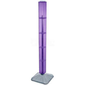 48" Pegboard Revolving Floor Display 4-Sided Purple Translucent 1 Piece