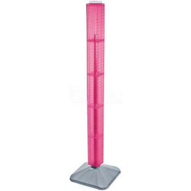 48" Pegboard Revolving Floor Display, 4-Sided, Pink Translucent ,1 Piece