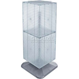 4-Sided Interlocking Pegboard Floor Display, 14" x 40", Clear Opaque