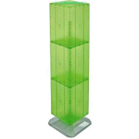 4-Sided Interlocking Pegboard Floor Display, 14" x 60", Green Opaque