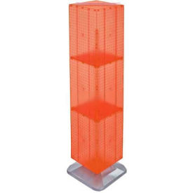 4-Sided Interlocking Pegboard Floor Display, 14" x 60", Orange Opaque